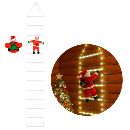 Muñeco De Papa Noel Con Escalera